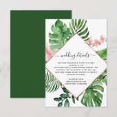 Invitation Détails de mariage géométrique aquarelle de palmie (Devant / Derrière)