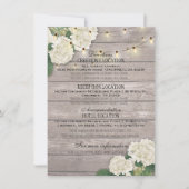 Invitation Détails de mariage hydrangea Guirlande de lumières (Devant)