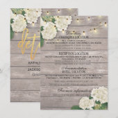Invitation Détails de mariage hydrangea Guirlande lumineuse e (Devant / Derrière)