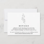 Invitation Détails de mariage indie boho clair Flower (Devant)