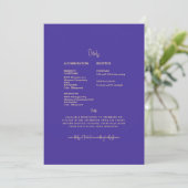 Invitation Détails de mariage Mandala Royal Blue (Debout devant)