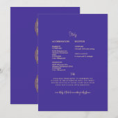 Invitation Détails de mariage Mandala Royal Blue (Devant / Derrière)