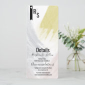 Invitation Détails de Mariage Moderne Abstrait Moutarde Blush (Debout devant)