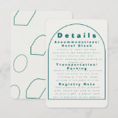 Invitation Détails de mariage moderne sarcelle transformatric (Devant / Derrière)