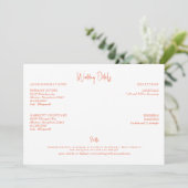 Invitation Détails de Mariage Orange (Debout devant)
