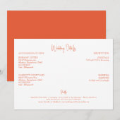 Invitation Détails de Mariage Orange (Devant / Derrière)