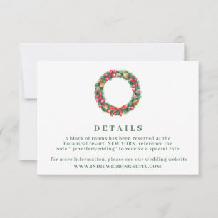 Invitation Détails de mariage ornement de Noël d'hiver