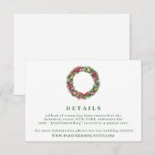 Invitation Détails de mariage ornement de Noël d'hiver (Devant / Derrière)