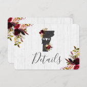 Invitation Détails de mariage rustique de destination de l'Ét (Devant / Derrière)