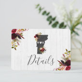 Invitation Détails de mariage rustique de destination de l'Ét (Debout devant)