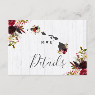 Invitation Détails de mariage rustique de destination d'état 