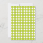 Invitation Détails de mariage rustique Gingham Vert carreaux (Dos)
