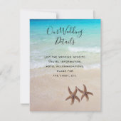 Invitation Détails de mariage scène de plage aux étoiles de m (Devant)