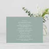 Invitation Détails de mariage Simple Sage 2 Hôtel (Debout devant)