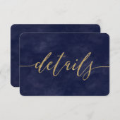 Invitation Détails de mariage simples à l'aquarelle et à la f (Devant / Derrière)