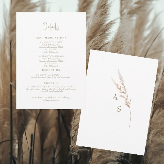 Invitation Détails de mariage Simply White Enclosure