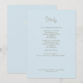 Invitation Détails de mariage Sky Blue II Enclosure (Devant / Derrière)