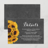 Invitation Détails de mariage sur tableau noir avec soleils r (Devant / Derrière)