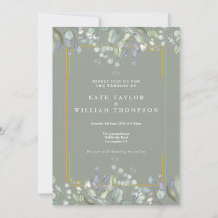 Invitation Détails de mariage tout-en-un vert sauge floral li
