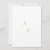 Invitation Détails de mariage vert citron simple - Encart (Dos)