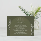 Invitation Détails de mariage verts de la ligne d'arche (Debout devant)