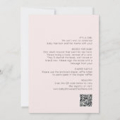 Invitation Détails de Nounours Code QR Fille Baby Shower (Dos)