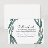 Invitation Détails de réception de mariage à couronne de feui (Devant / Derrière)