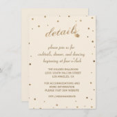 Invitation Détails de réception de mariage au champagne avec  (Devant / Derrière)