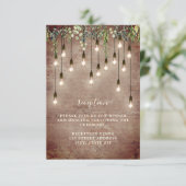 Invitation Détails de réception de mariage avec ampoules en b (Debout devant)