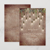 Invitation Détails de réception de mariage avec ampoules en b (Devant / Derrière)