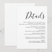 Invitation Détails de script moderne de mariage élégant (Devant / Derrière)