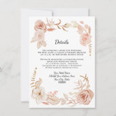 Invitation Détails de terre cuite florale aquarelle rose n Hô (Devant)