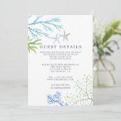 Invitation Détails des invités de mariage de plage d'algues à (Debout devant)