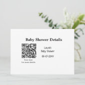 Invitation DÉTAILS DU baby shower QR SCAN CODE RU MODERNE MIN (Debout devant)
