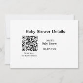 Invitation DÉTAILS DU baby shower QR SCAN CODE RU MODERNE MIN (Dos)
