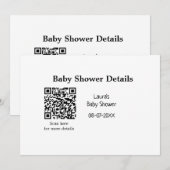 Invitation DÉTAILS DU baby shower QR SCAN CODE RU MODERNE MIN (Devant / Derrière)
