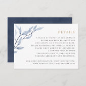 Invitation Détails du cadre de Feuilles Floral Géométrique Or (Devant / Derrière)