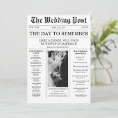 Invitation Détails du journal chronologie photo mariage (Debout devant)