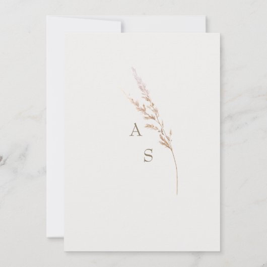 Invitation Détails du Mariage à la crème simple (Dos)