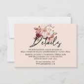 Invitation Détails du mariage Automne Citrouille Floral (Devant)