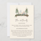 Invitation Détails du Mariage Boho de la forêt d'aquarelle en (Devant)