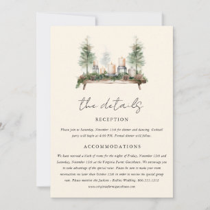 Invitation Détails du Mariage Boho de la forêt d'aquarelle en