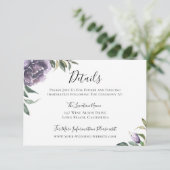 Invitation Détails du Mariage botanique pourpre (Debout devant)