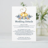 Invitation Détails du Mariage Citrouille d'automne (Debout devant)