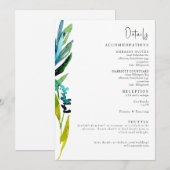 Invitation Détails du Mariage d'aquarelle colorée (Devant / Derrière)