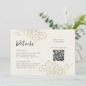 Invitation Détails du Mariage de cadre Feuilles or peint à la (Debout devant)