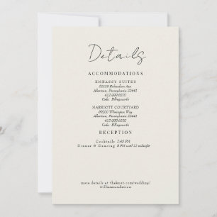 Invitation Détails du Mariage de crème Boîtier de remplissage