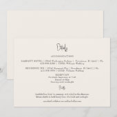 Invitation Détails du Mariage de crème horizontale (Devant / Derrière)