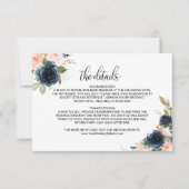 Invitation Détails du Mariage de fleurs d'automne exquis Insé (Devant)