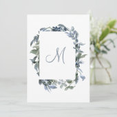 Invitation Détails du Mariage de monogramme botanique (Debout devant)